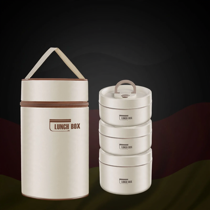 Edelstahl-Lunchbox, rund, 470–600 ml, mit Deckel