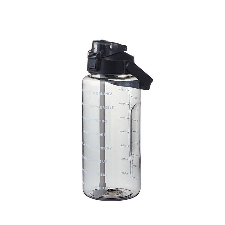 Sporttrinkflasche 2 L mit Skala und Strohhalm