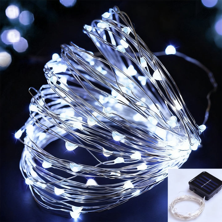 Solar-Kupferdraht-Lichterkette mit Fernbedienung