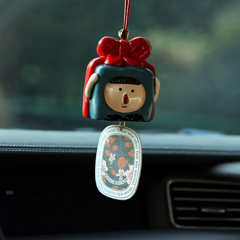 Weihnachtssocken-Autoduft-Hänger mit Plättchen