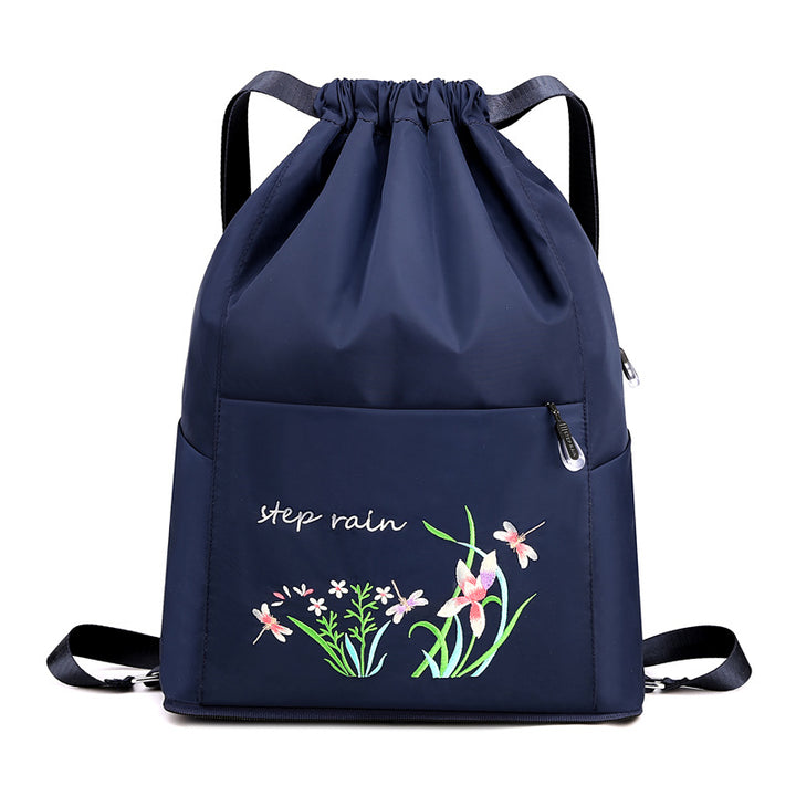Doppelter Rucksack, Nylon, faltbar, bestickt