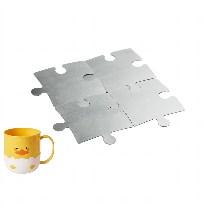 Edelstahl-Untersetzer, Puzzle-Design