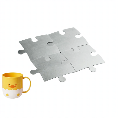 Edelstahl-Untersetzer, Puzzle-Design
