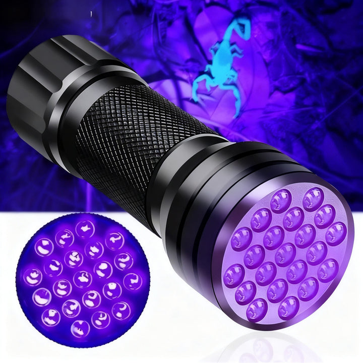 UV-Taschenlampe mit Aluminium-Gehäuse