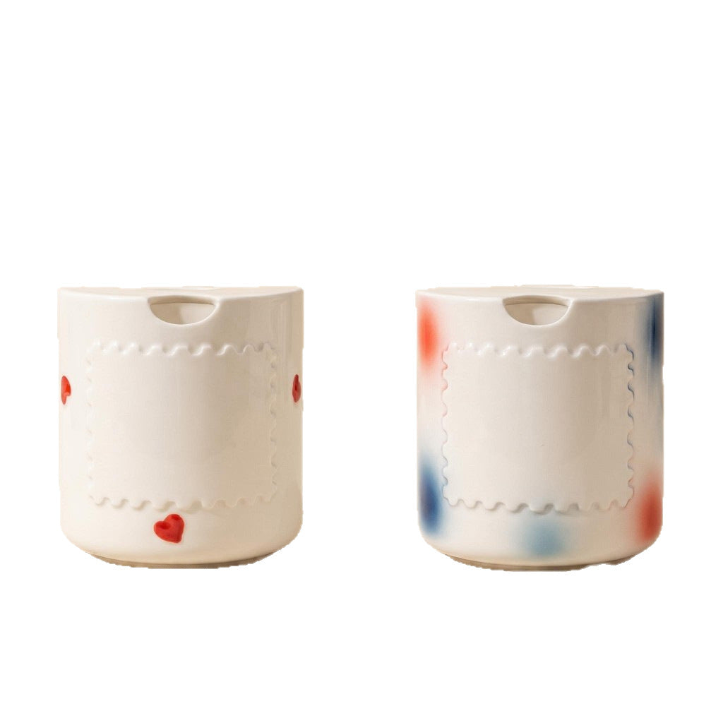 Handbemalte Keramiktasse, 460 ml