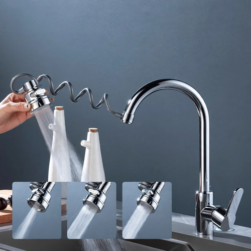 Ausziehbarer Wasserhahn-Aufsatz, 360° drehbar