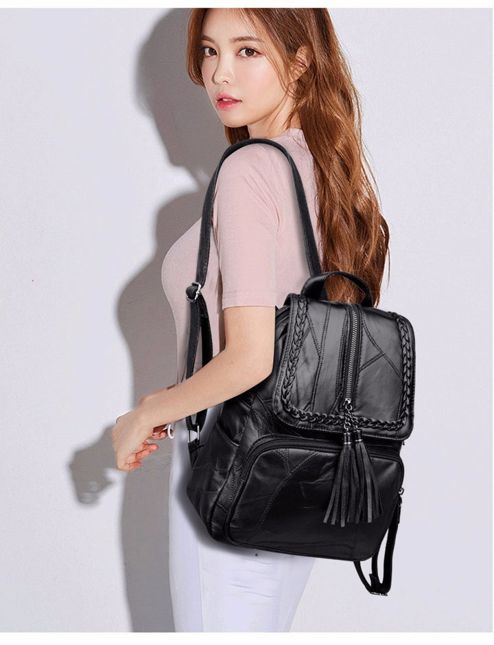 Damen-Rucksack aus PU-Leder, 20–35 L, Modell 2066
