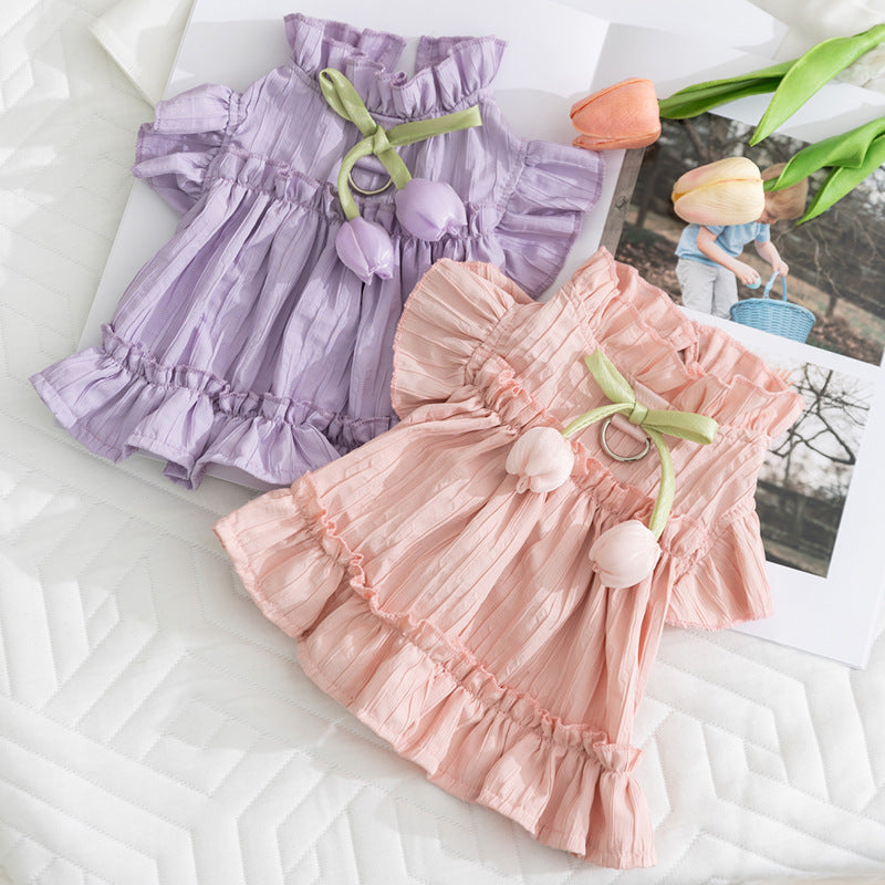 Zweibeiner-Kleid für Haustiere, Plissee-Design