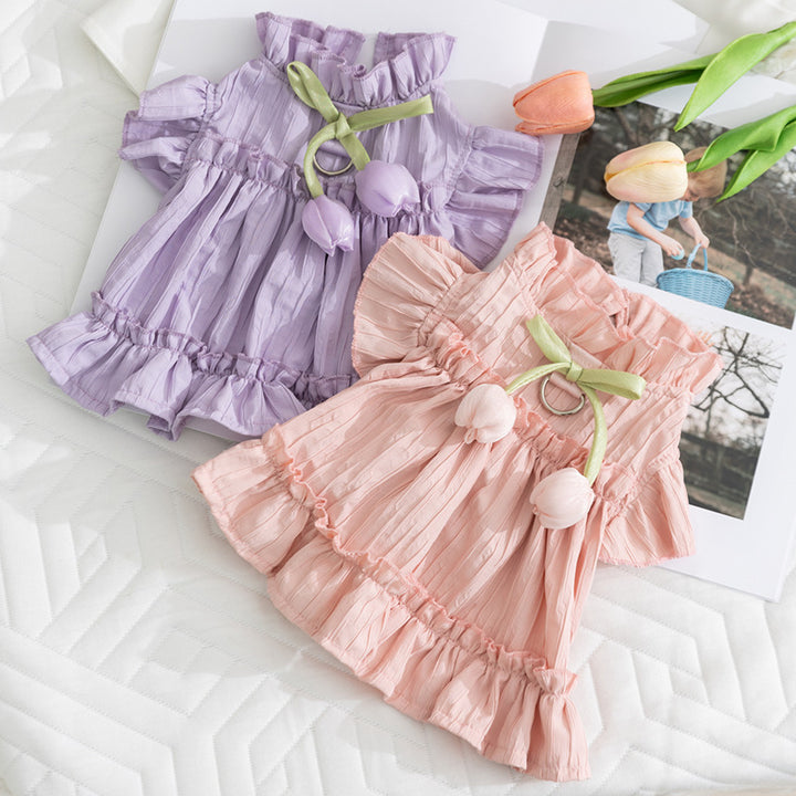 Zweibeiner-Kleid für Haustiere, Plissee-Design