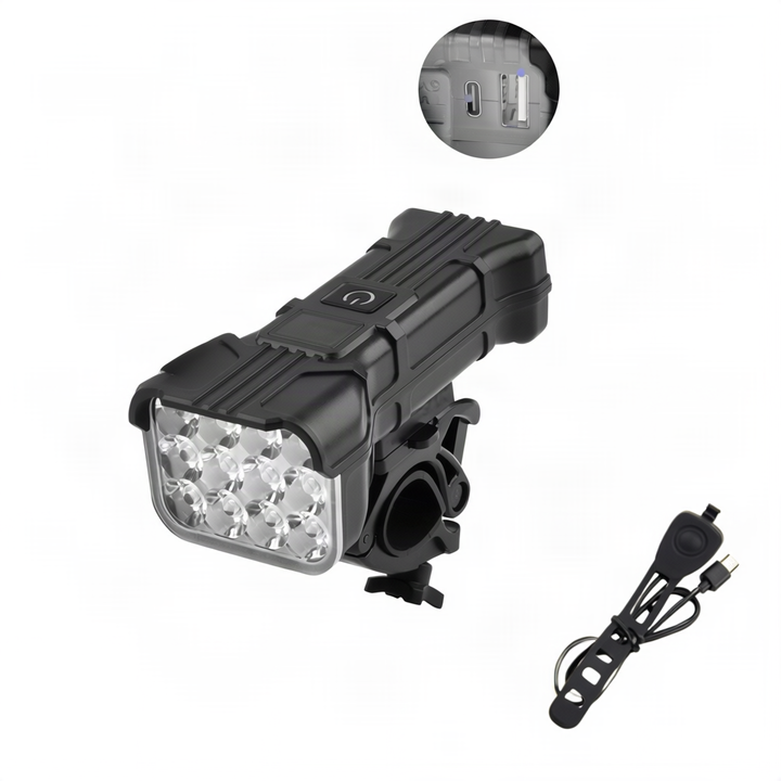 USB-Fahrradlicht mit 12 LEDs und Hupe