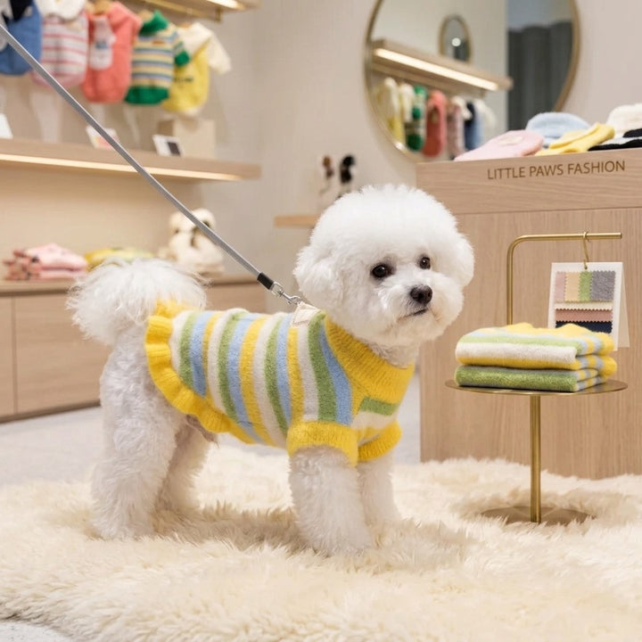 Gestreifter Strickpullover für kleine Hunde