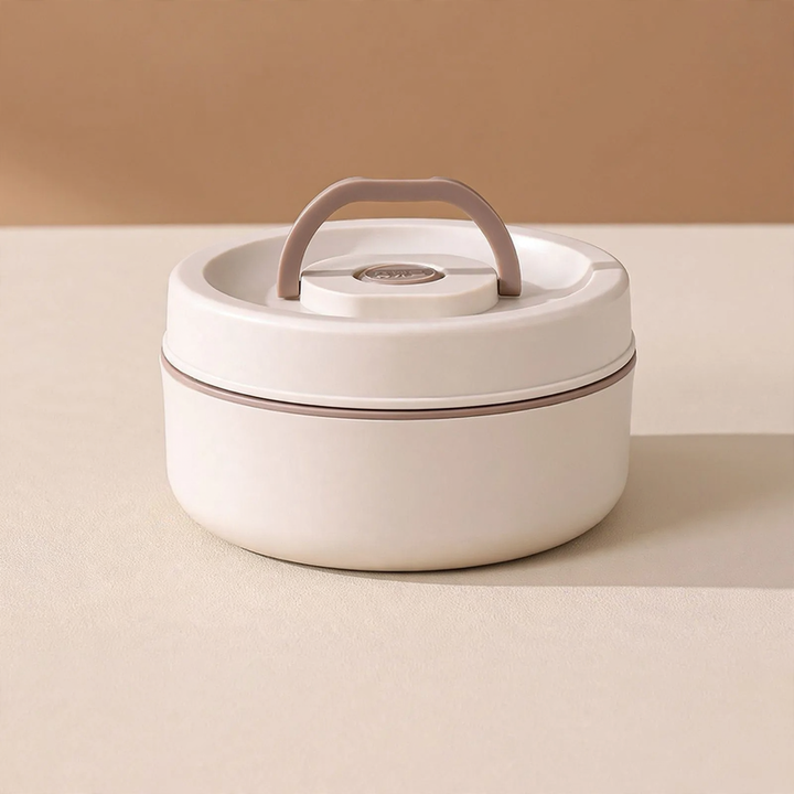 Edelstahl-Lunchbox, rund, 470–600 ml, mit Deckel
