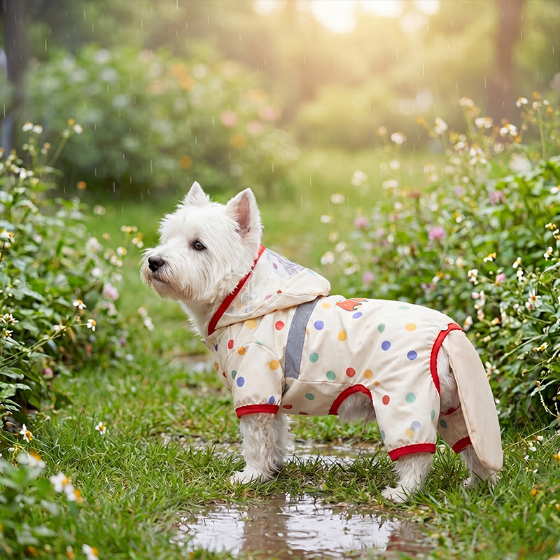 Hunderegenjacke mit Bärenmotiv, vierbeinig