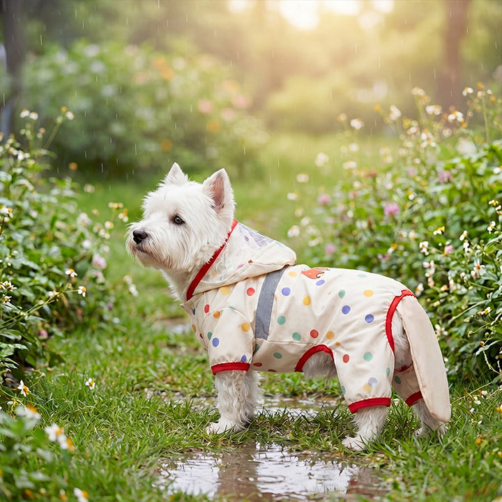 Hunderegenjacke mit Bärenmotiv, vierbeinig