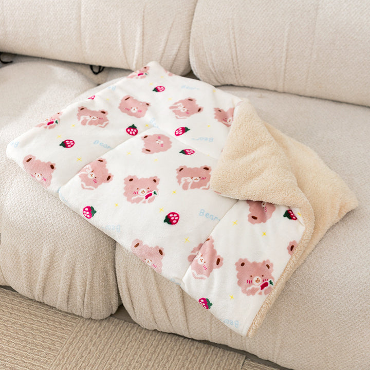 Flanell-Haustierdecke mit Cartoon-Motiven