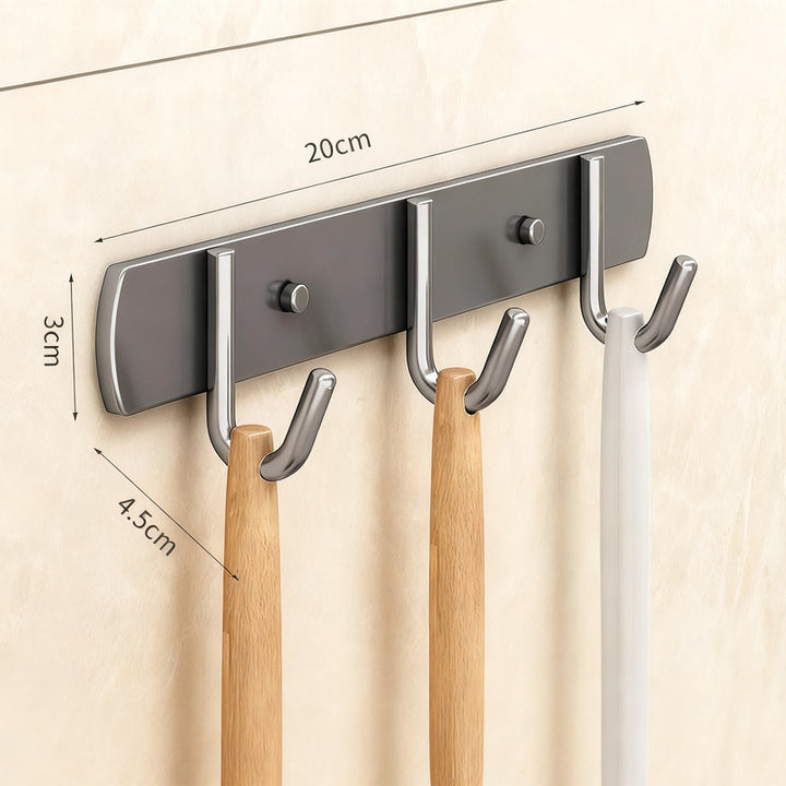 Edelstahl-Küchenhalter mit mehreren Haken