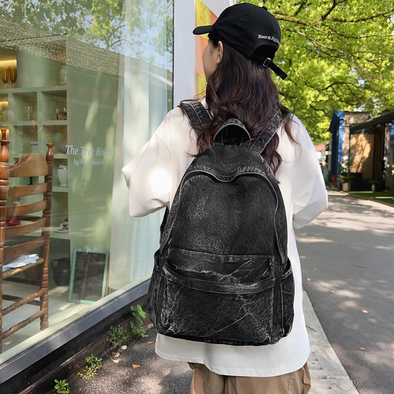Jeansstoff-Rucksack, leicht und vielseitig