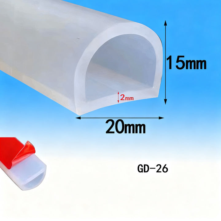 Silikon-Dichtungsleiste, selbstklebend, D-Profil