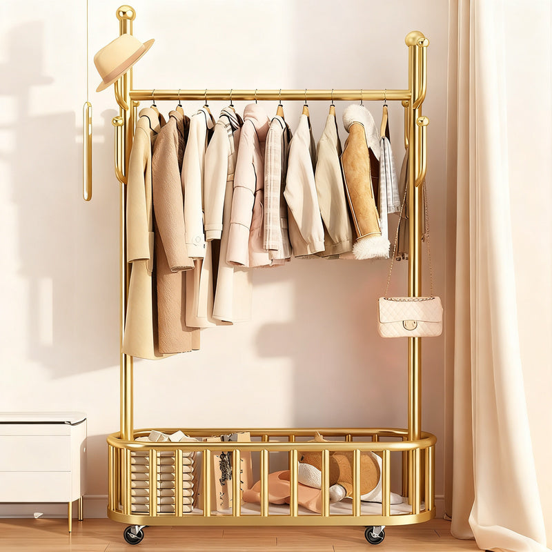 Bewegliche Garderobe aus Kohlenstoffstahl, Nordisch
