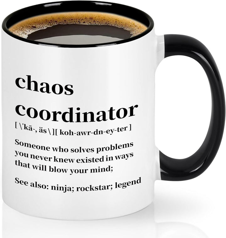 Keramik-Kaffeebecher mit Spruch, 301–400 ml