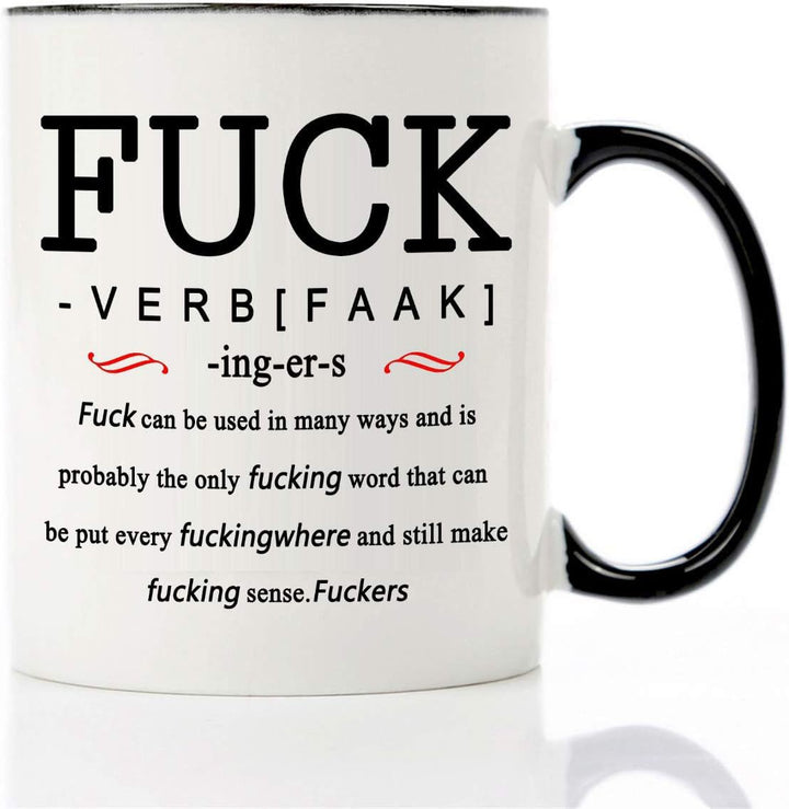 Keramik-Kaffeebecher mit Spruch, 301–400 ml