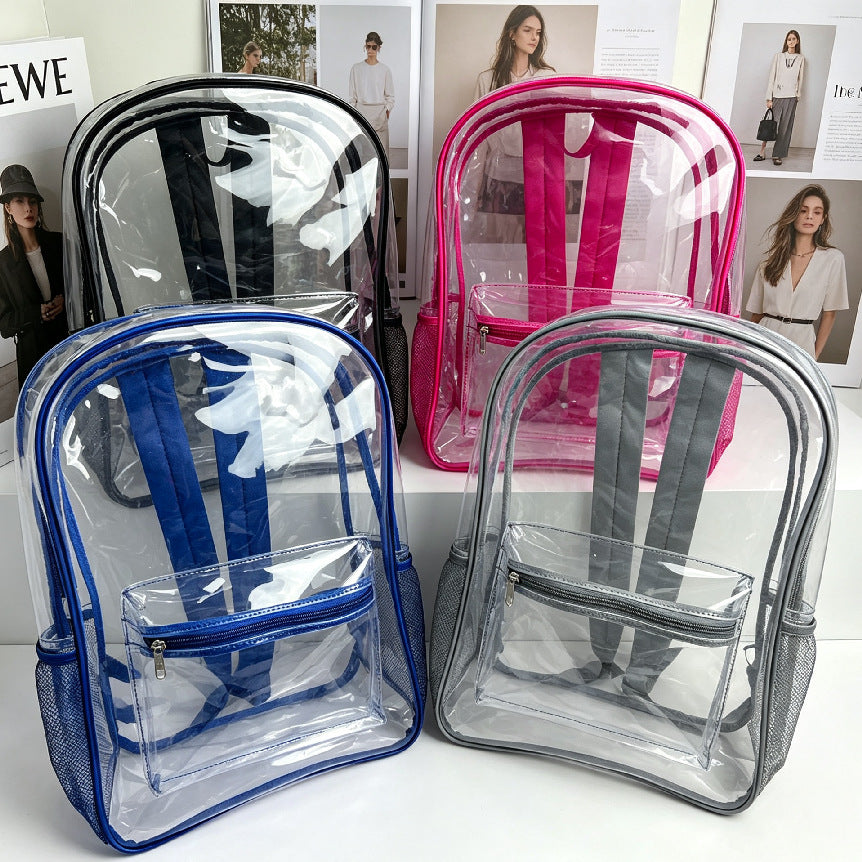 Transparenter PVC-Rucksack mit großem Fassungsvermögen