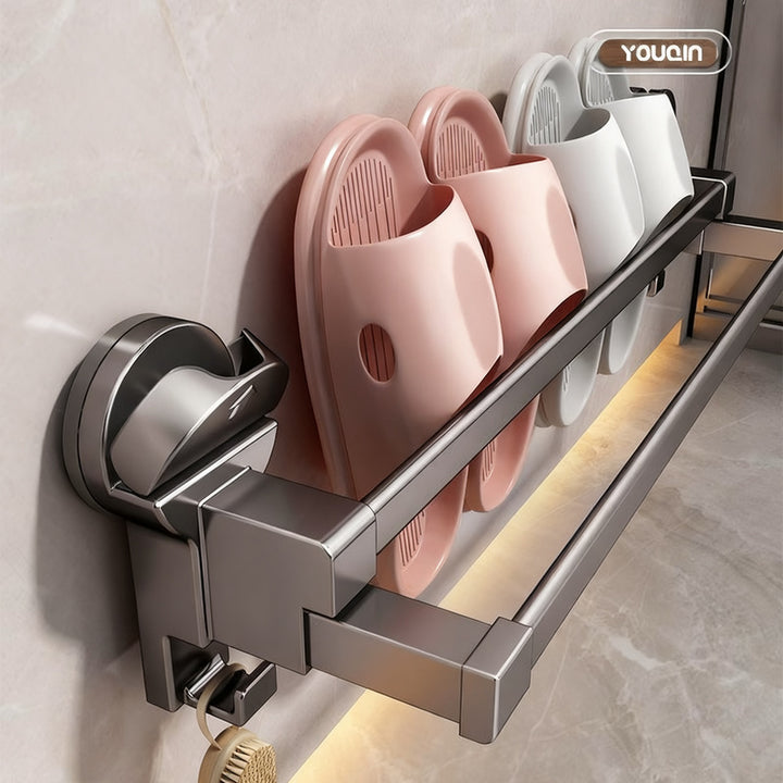 Badezimmer-Pantoffelablage mit Saugnapf, ausziehbar