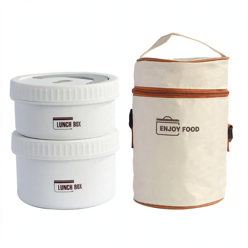 Edelstahl-Lunchbox, rund, 470–600 ml, mit Deckel