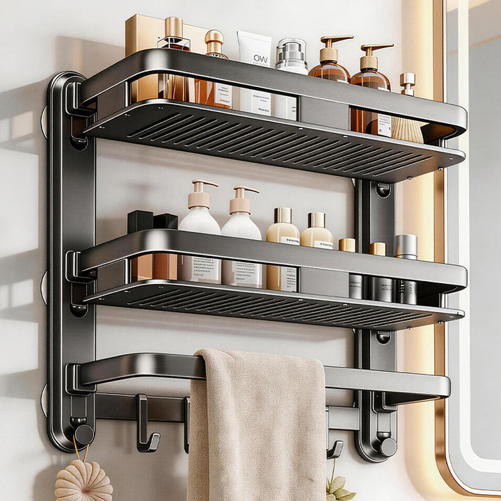Badezimmer-Regal mit Saugnapf, mehrlagig