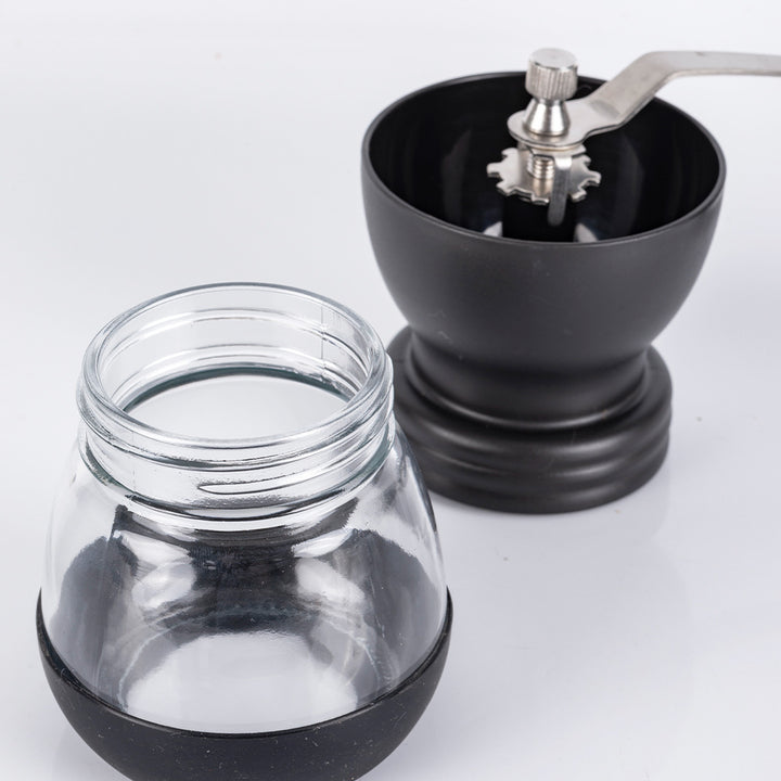 Handkaffeemühle aus Glas, modernes Design