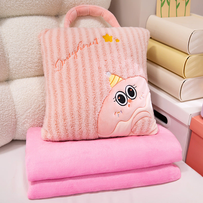 Kuschelkissen und Decke 2-in-1, Streifenmuster
