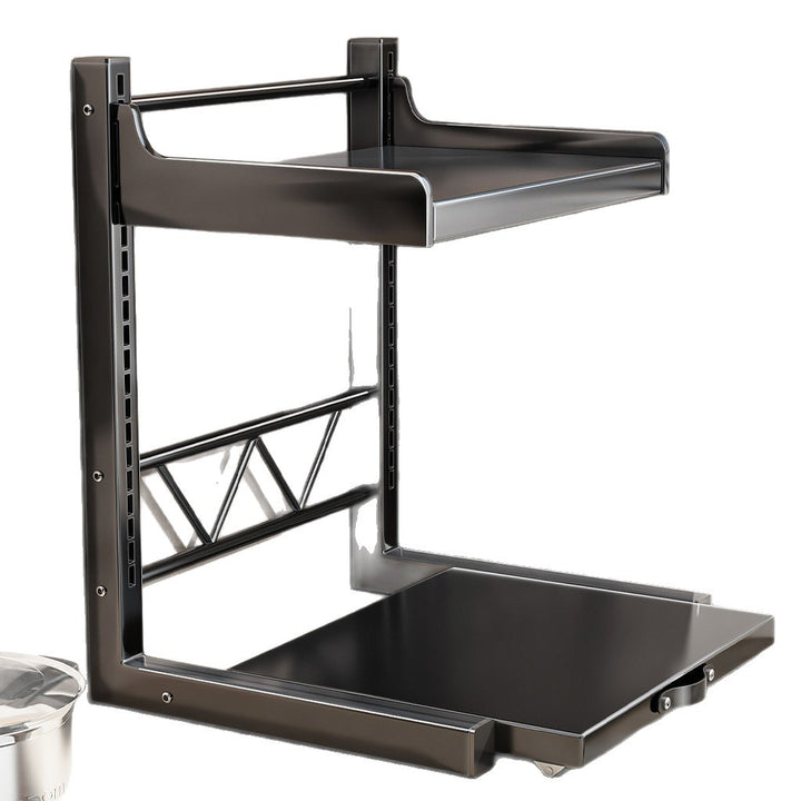 Küchen-Regal mit Rollen, 2 Ebenen, höhenverstellbar