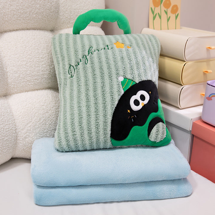 Kuschelkissen und Decke 2-in-1, Streifenmuster