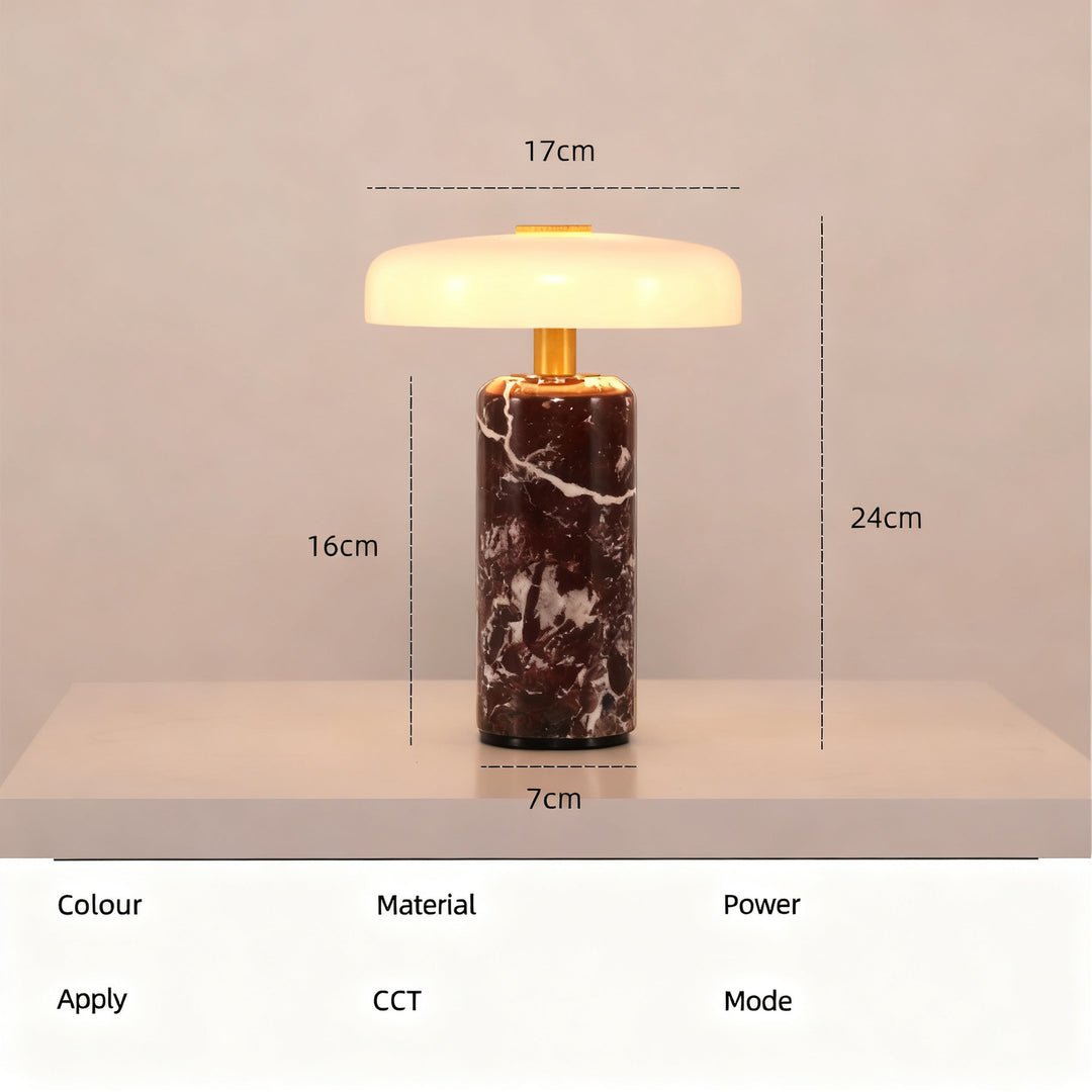 Tragbare Tischleuchte, Marmor, LED, Touchschalter