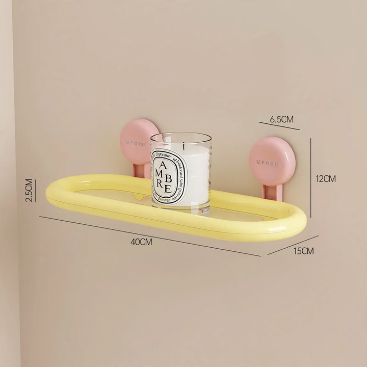 Badezimmer-Wandregal mit Saugnapf, ablaufbar