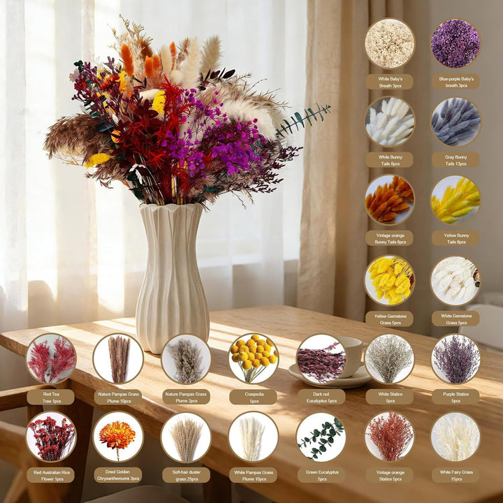 Trockenblumenbund, Pampas und Naturmaterialien