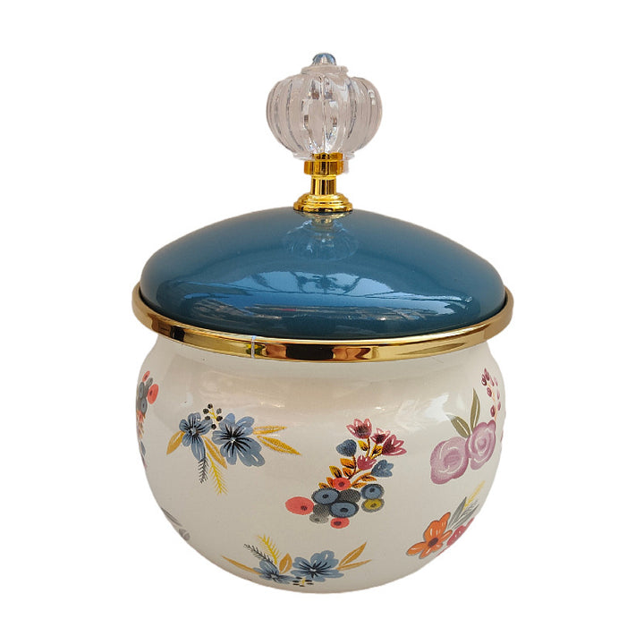 Emaillierte Gewürzbox mit Deckel, 301–500 ml