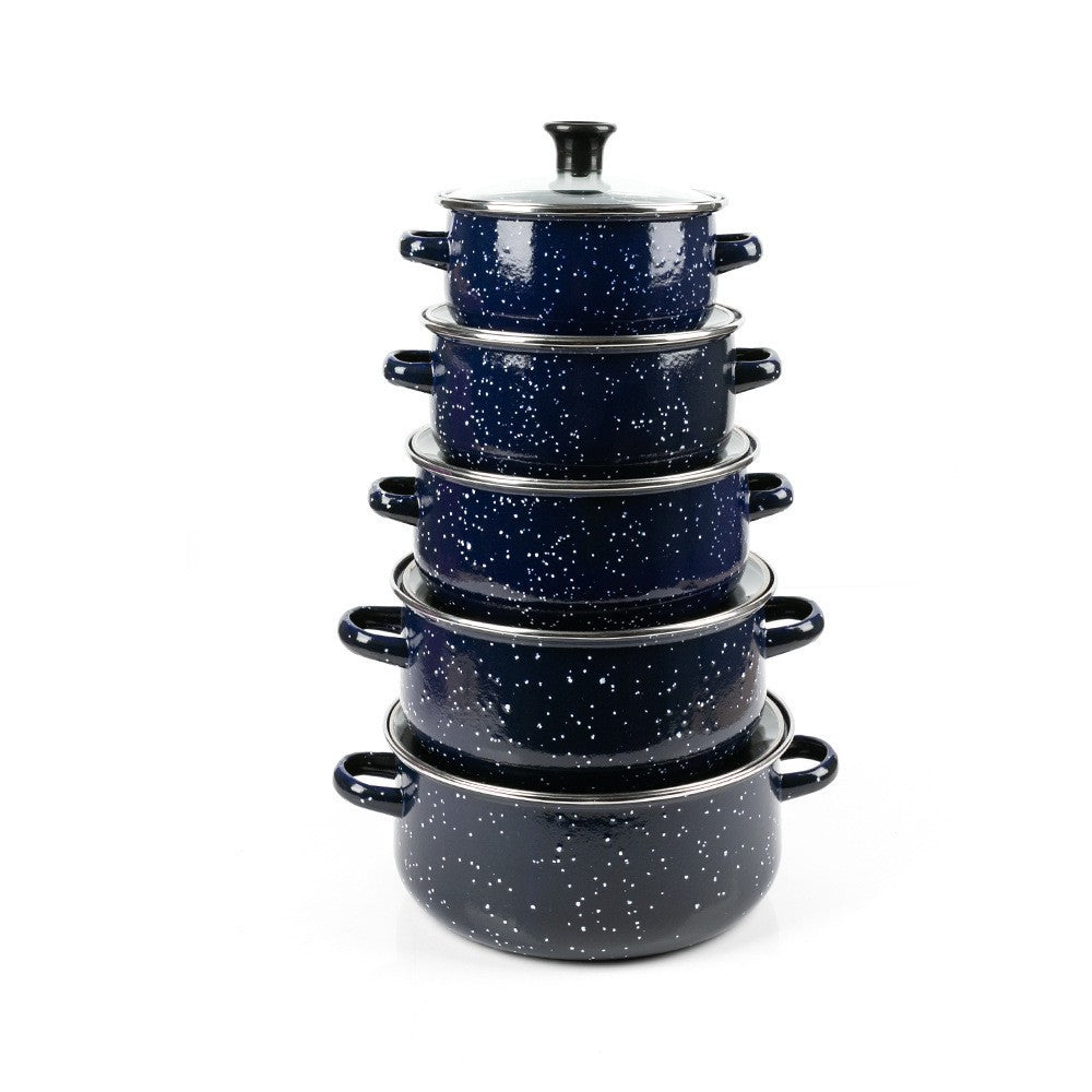 Emaillierter Topf mit Glasdeckel, 2,1–3 L
