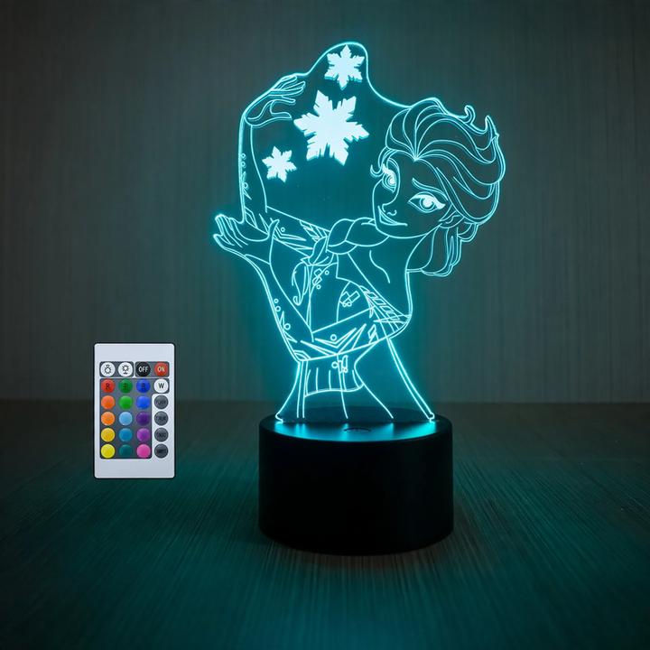3D-Nachtlicht mit Acrylschirm, 7-Farben-LED
