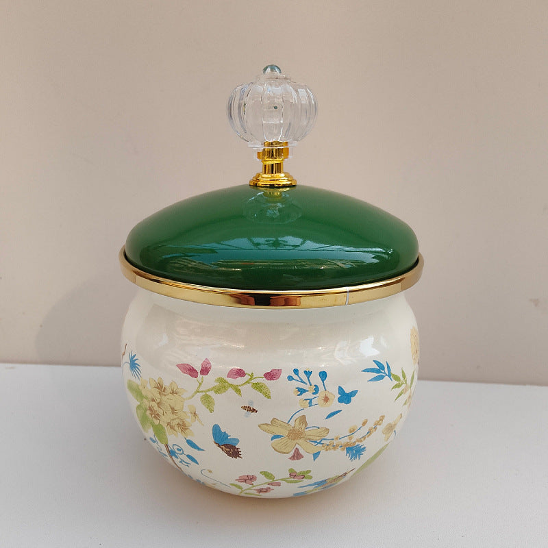 Emaillierte Gewürzbox mit Deckel, 301–500 ml