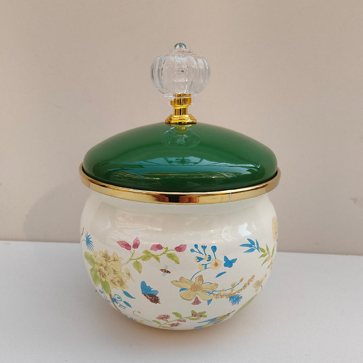 Emaillierte Gewürzbox mit Deckel, 301–500 ml