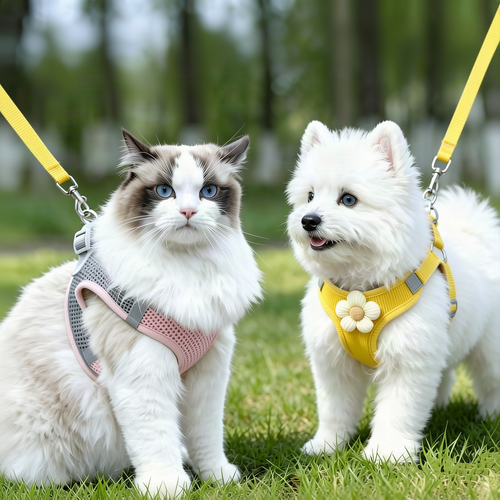 Hundegeschirr aus Stoff mit Leine, XS bis XL
