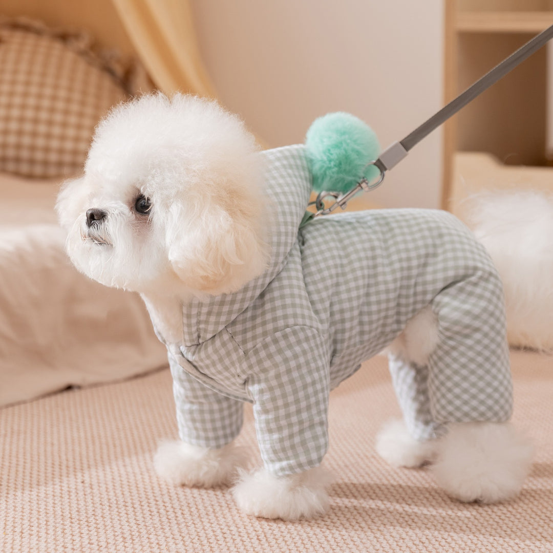 Hundejacke mit vier Beinen, Baumwolle, gepolstert