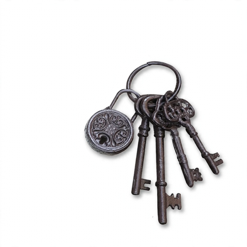 Wandhaken aus Eisen mit Schlüsselmotiven