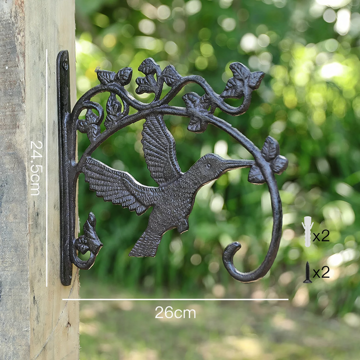 Gusseiserner Wandhaken mit Vogelmotiv