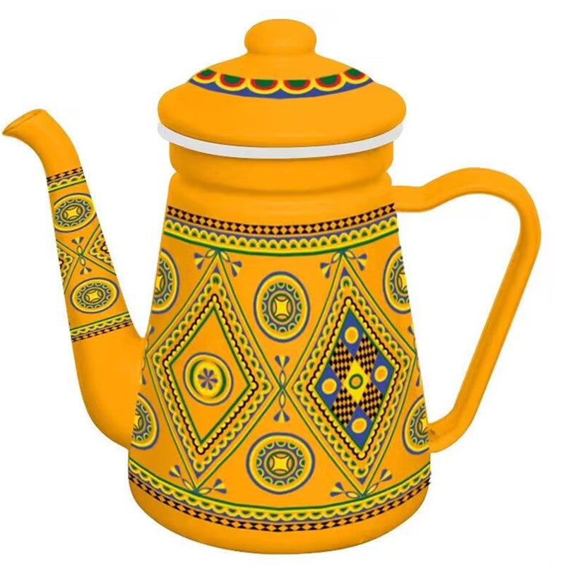 Emaillierte Kaffeekanne mit Schwanenhals, 1,2–1,5 L