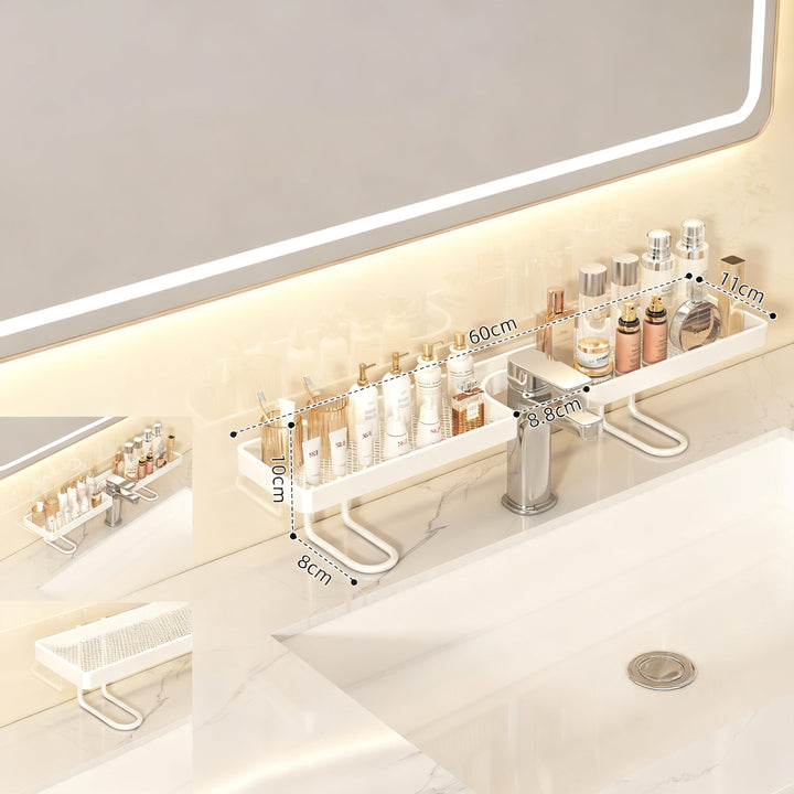 Badezimmer-Ablage für Waschbecken ohne Bohren
