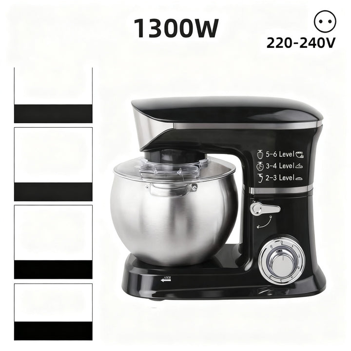Küchenmaschine 5 L, Edelstahl, mehrere Stecker