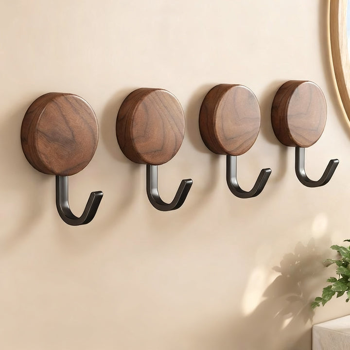 Holzgarderobe mit Klebefläche, Nussbaum-Optik