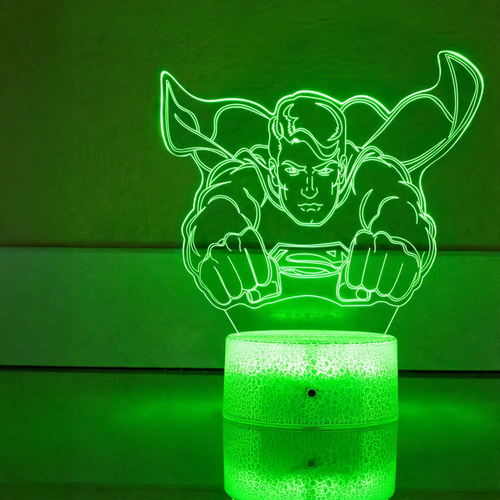 3D-Nachtlicht 7-Farben, Touchschalter und Fernbedienung